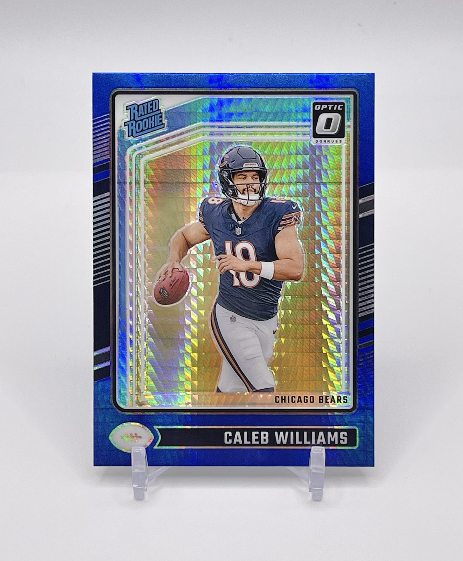 2024 Panini - Donruss Optic Football Rated Rookie Blue Hyper #201 Caleb Williams