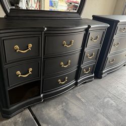 Black and gold dresser set solid wood