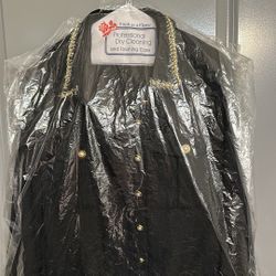 Nanette Lepore Tweed Jacket – Black w/ Gold Detail – Size M