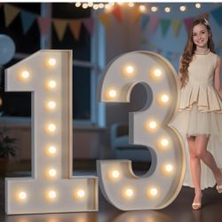 Numbers 13 Birthday Decorations: 4FT Tall Large Light Up Numbers