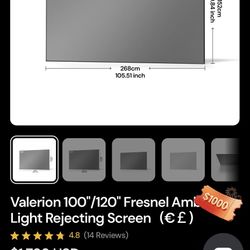 120  Inch Fresnel Long Throw Ratio Ambient Light Rejection Screen