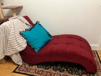 Red Velvet Chaise Lounge