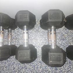 Rubber Hex Dumbells