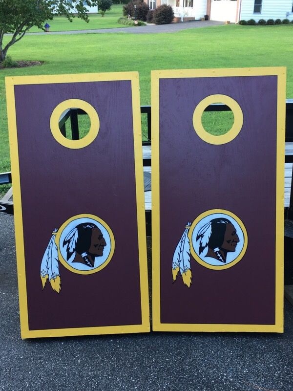 Redskins cornhole boards