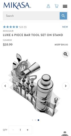 Mikasa Luxe 6 piece bar set on stand