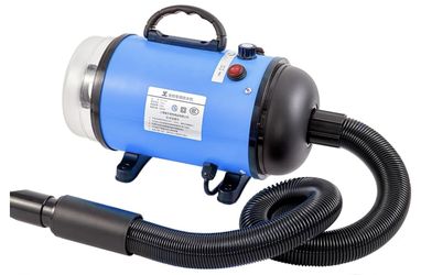 2-in-1 Pet Hair Dryer and Vacuum, High Velocity Dog Grooming Tool with Switchable Hose, Adjustable Temp & Speed, Low Noise, 4 Nozzles (Blue