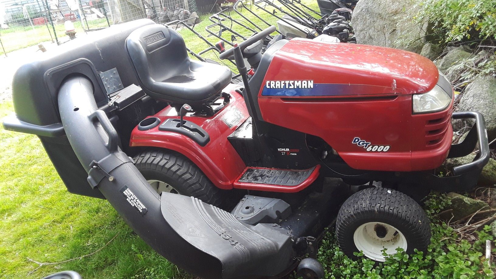 Craftsman DGT6000 Garden Tractor 54 Inch Deck and Triple Bagger for