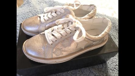 bebe gold tennis shoes