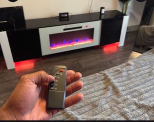 electric fireplace TV stand / media console