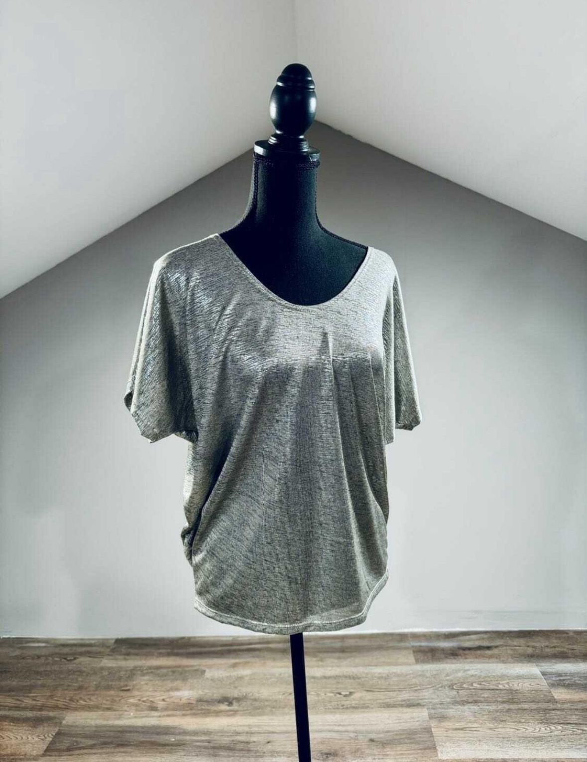 New Small Metallic Silver Top