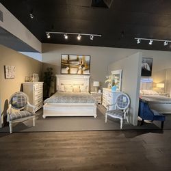 King Bed, Dresser, Mirror And Nightstand 