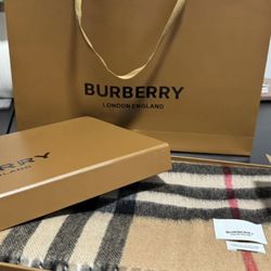 Burberry Classic Check Beige Cashmere Scarf