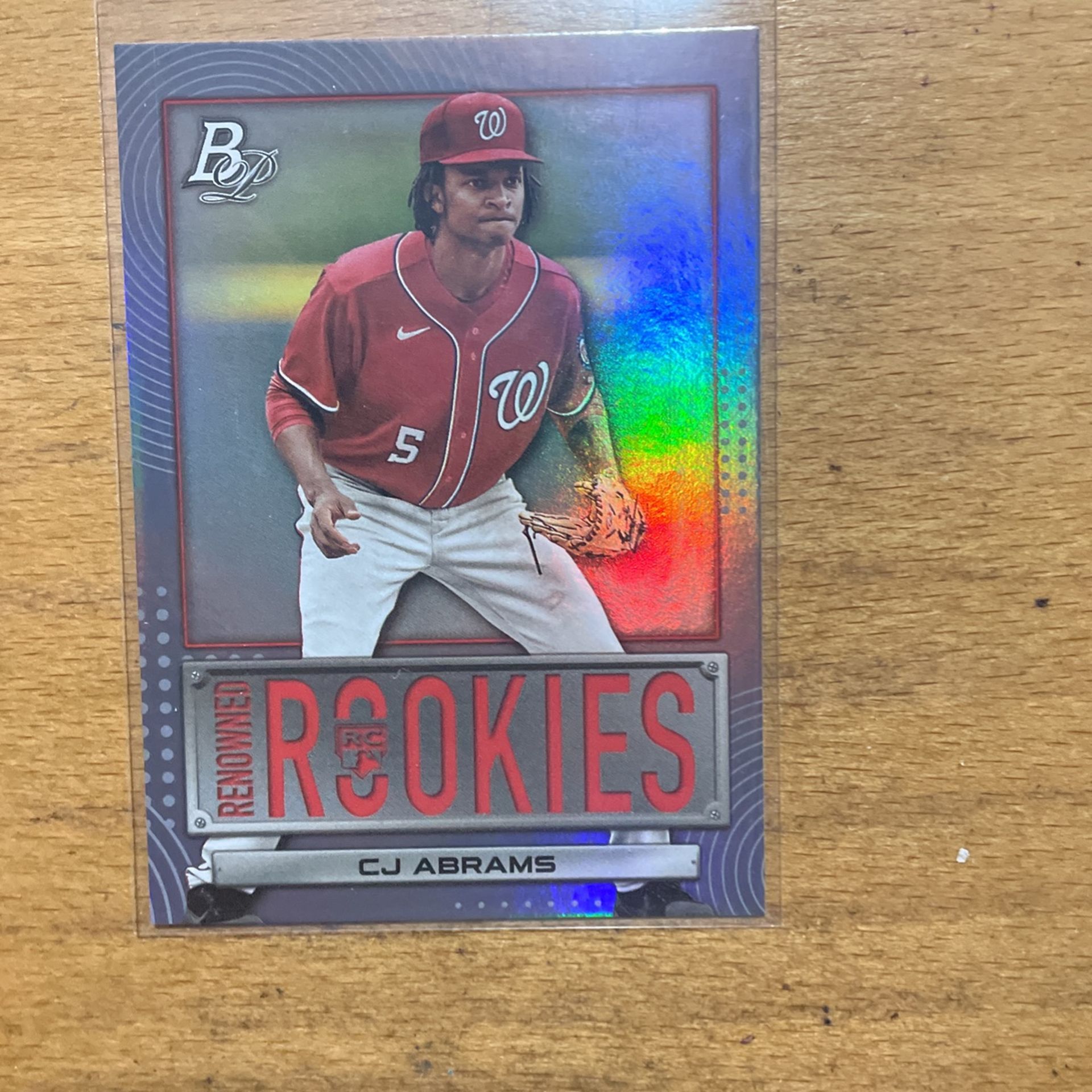 2022 BOWMAN PLATINUM CJ ABRAMS RENOWHED ROOKIES CARD