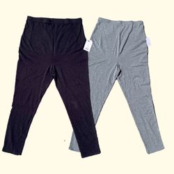 Black And Gray Maternity  Leggings 