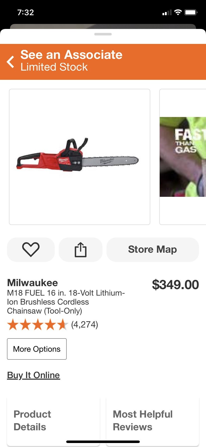 16: Inch Milwaukee Chainsaw Tool Only