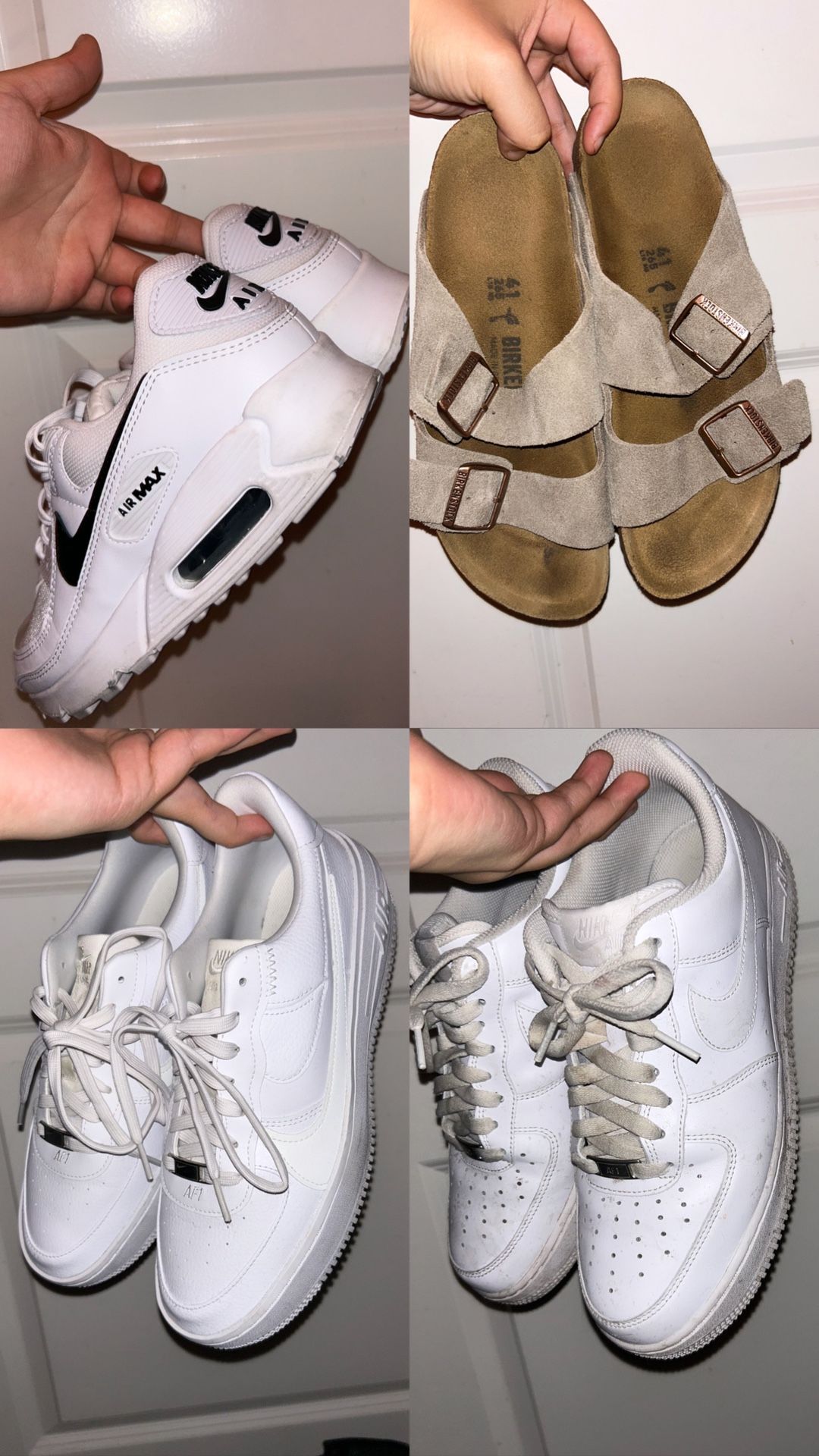 3 Pairs of Nike shoes & Birkenstock Sandals BUNDLE- women’s size 10