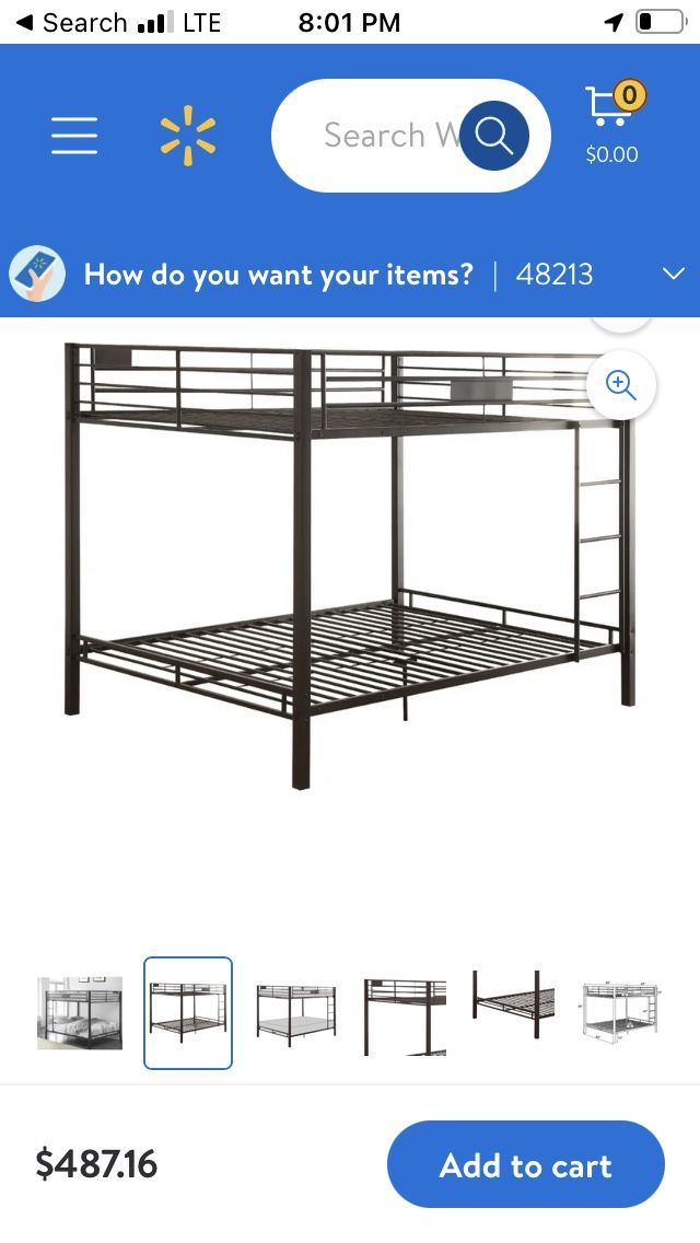 Queen over Queen Bunk Bed