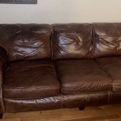 Real Leather Couch And Chair Set