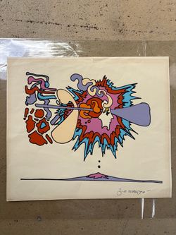 Vintage 1970 Peter Max  Signed Screenprint