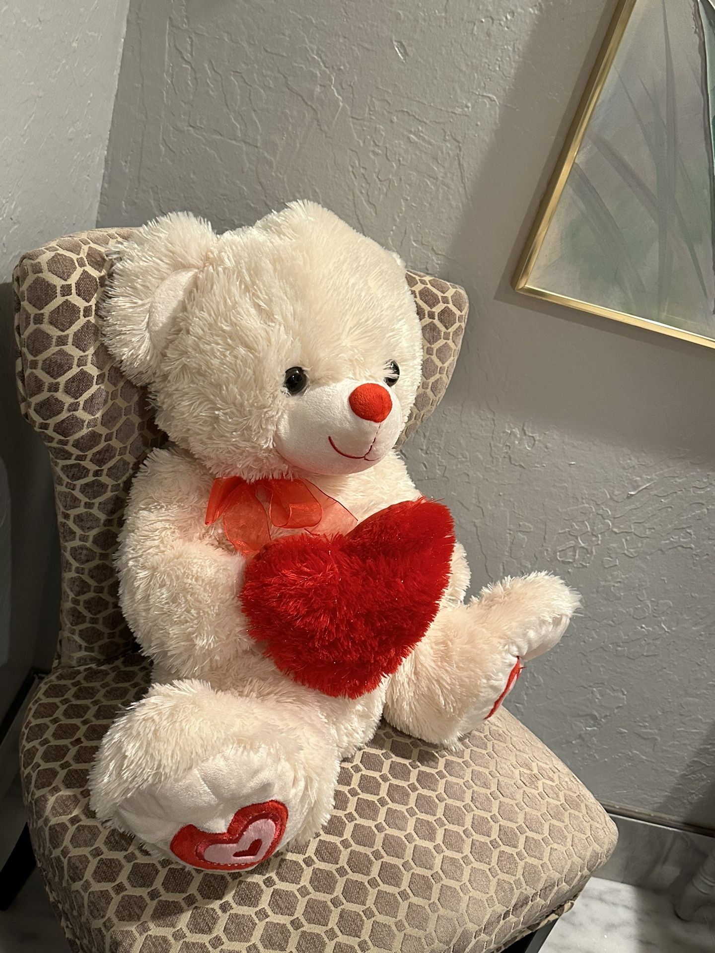 Dan Dee Large stuffed animal Teddy Bear with heart