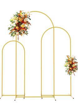 Metal Arch Backdrop Stand Gold Wedding Arch Stand Set of 3 (6FT/5FT/4FT)