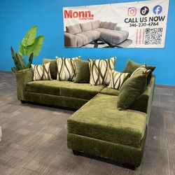 NEW 🛋️ Olive Green Sectional Sofa