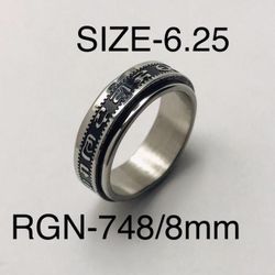 Stainless Steel Spinner Ring Band For Men & Women : RGN-748/Size-6.25
