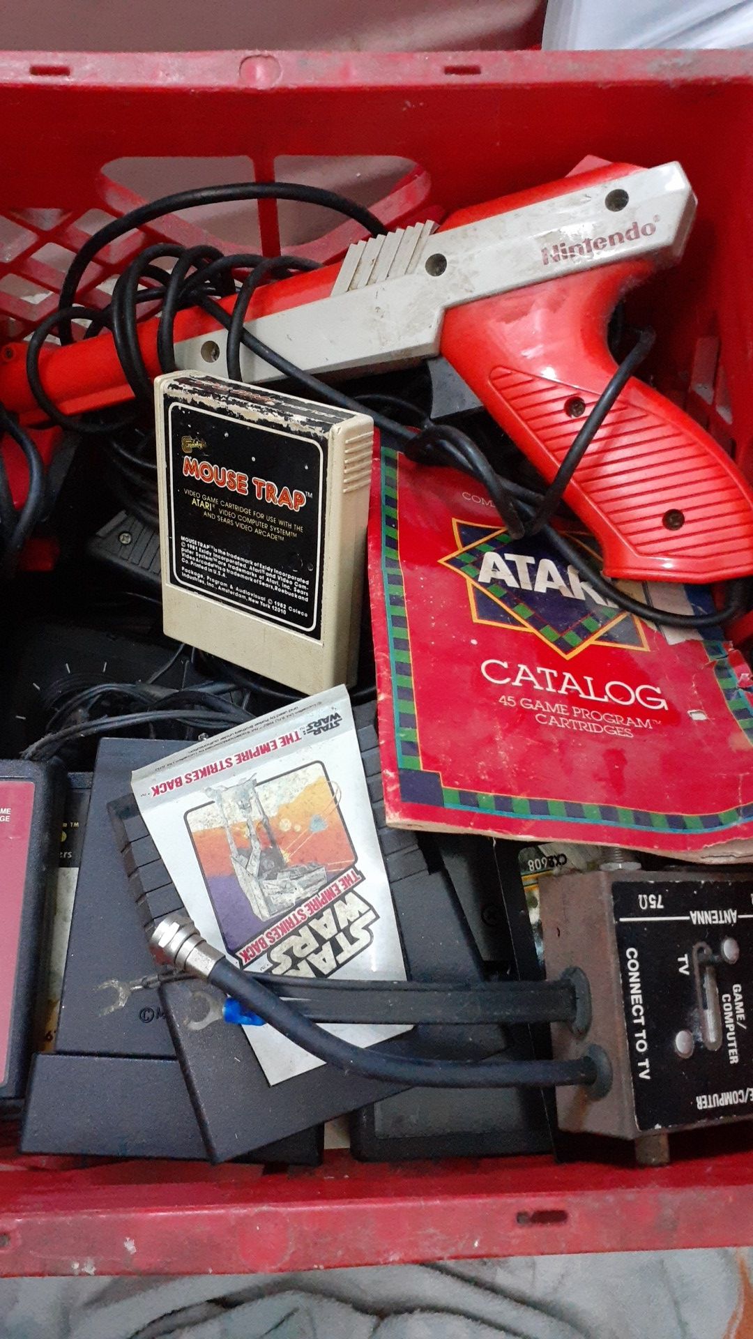 Atari and Ninetendo lot..Crate Full