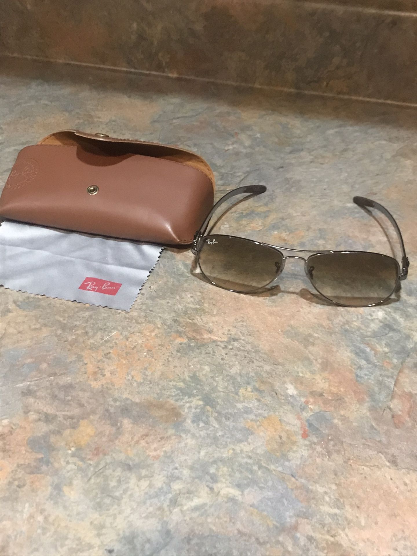 Ray Ban rb 8031 carbon fiber aviator sunglasses with case