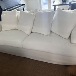 Delilah White Fabric Sofa