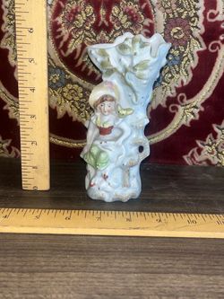Bisque Figurine Bud Vase Marked Occupied Japan