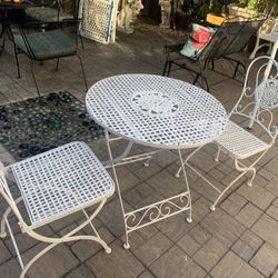Bistro Set 3 Pcs Solid Metal.