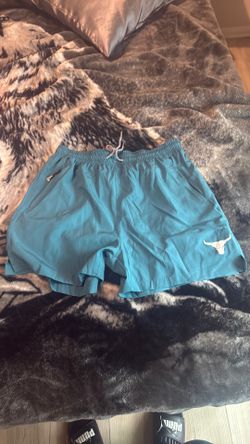 Men's 4 Inch Knee Above Bull Print Active Athletic Shorts, Lightweight Quick Drying