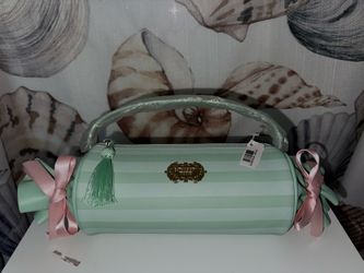 Candy striped  cosmetic bag