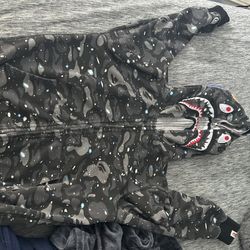 Bape Space Camo Shark Full Zip Double Hoodie