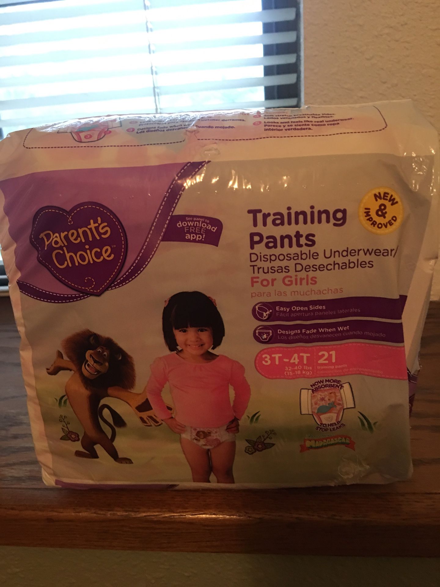 Parents choice girl training pants 3t/4t 21 count for Sale in