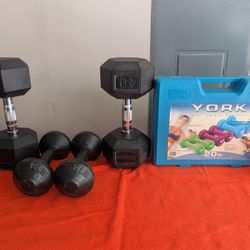 SYNERGEE 40lb Dumbbells York Dumbells 