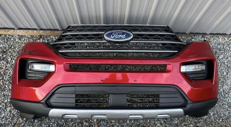 FORD EXPLORER RED ORIGINAL FRONT BUMPER 2020 2021 2022 2023 2024 + RADIATOR GRILLE + LOWER VALANCE + FOG LIGHTS