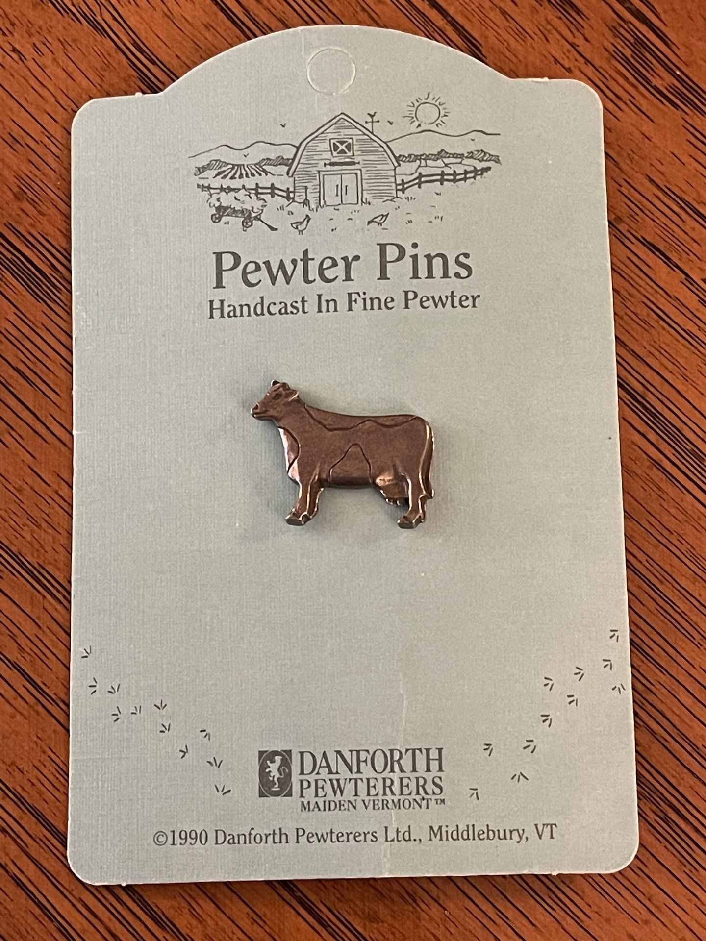 New - Danforth Pewterers - Pewter Pins - Cow