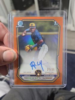 Ricky Moneys Bowman Chrome 1st Auto Orange /25