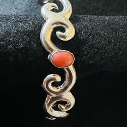 Hopi Indian Bracelet With Coral