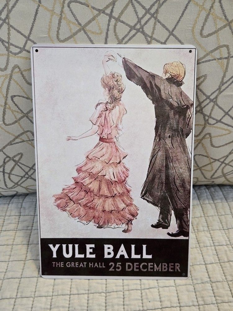 Harry Potter Yule Ball Sign Tin Ad Style 8" x 12