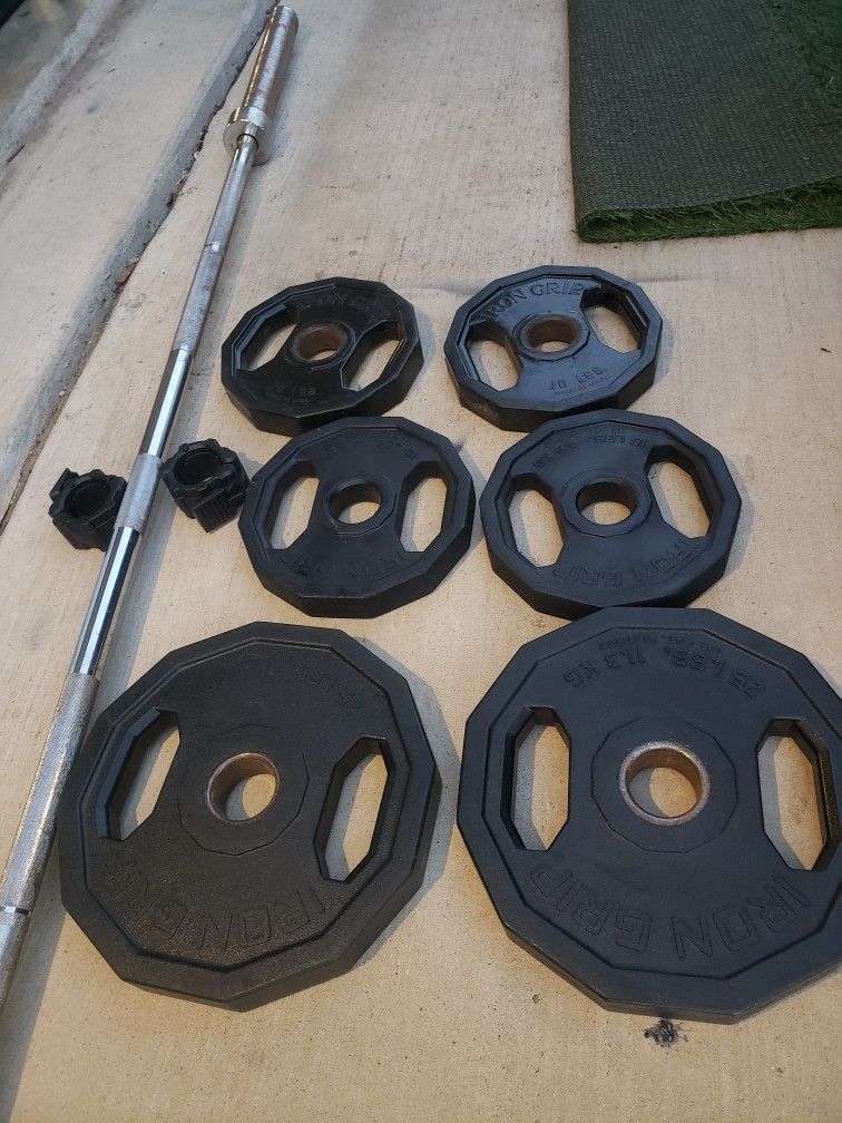 Urethane Coated Iron Grip Olympic Weights Plates 