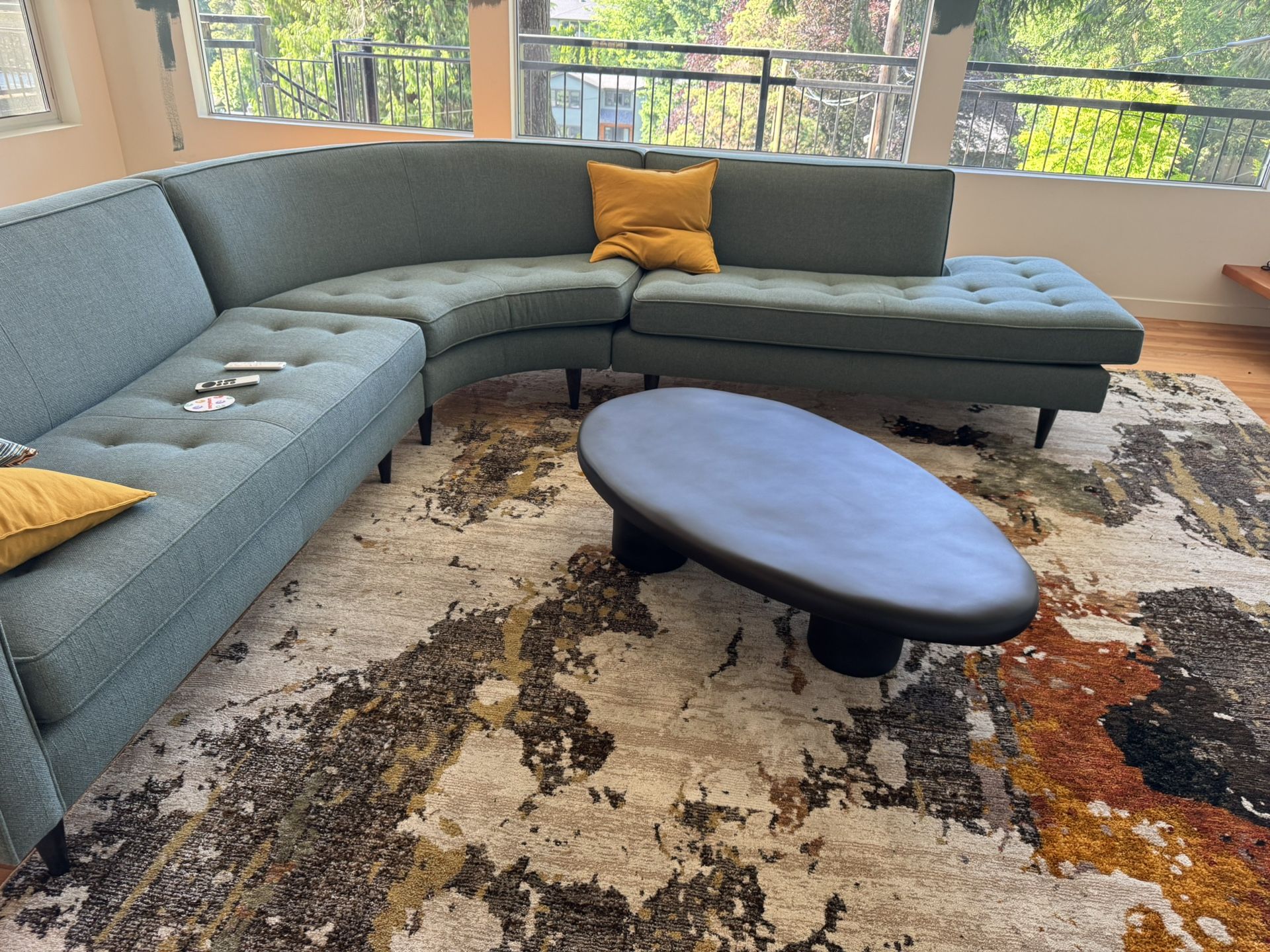 Open Box Rove Concepts Kara Black Concrete Coffee Table
