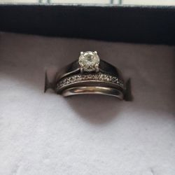 Diamond Engagement Ring + Wedding Band