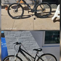 2 Diamondback mountain bikes in good condition
Recently cleaned and chains freshly lubed
Both shift smoothly and brakes work strong
Tires hold air
One