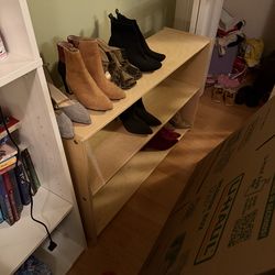 Wooden shoe rack