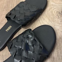 Lakees Black Leather Sandals 