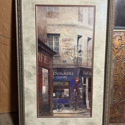 Framed French Street - Wall Decor Art - 27”x43.5”