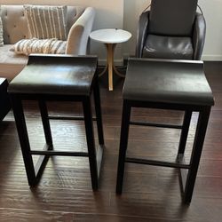 Quality Hardwood Barstools (Pair)